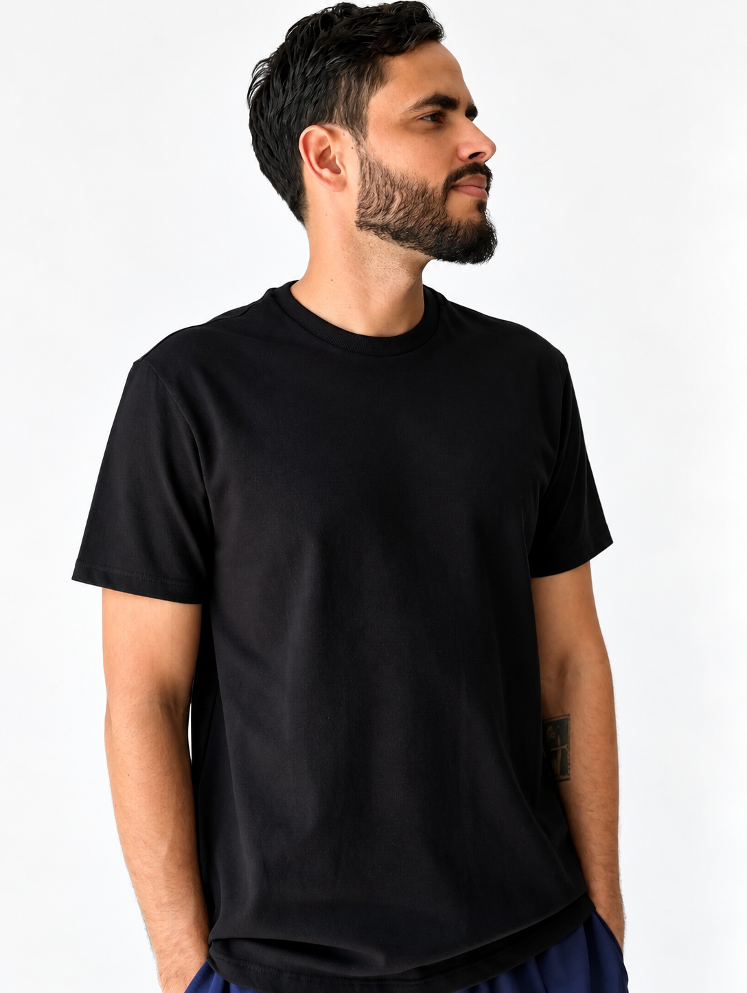 Camisa básica gola redonda blanc