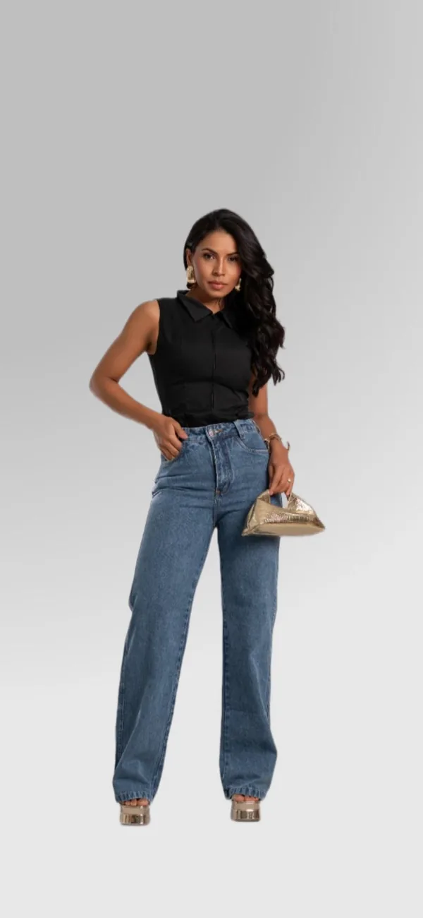 Calça Wide LEG | sem lycra • lavagem jeans tradicional