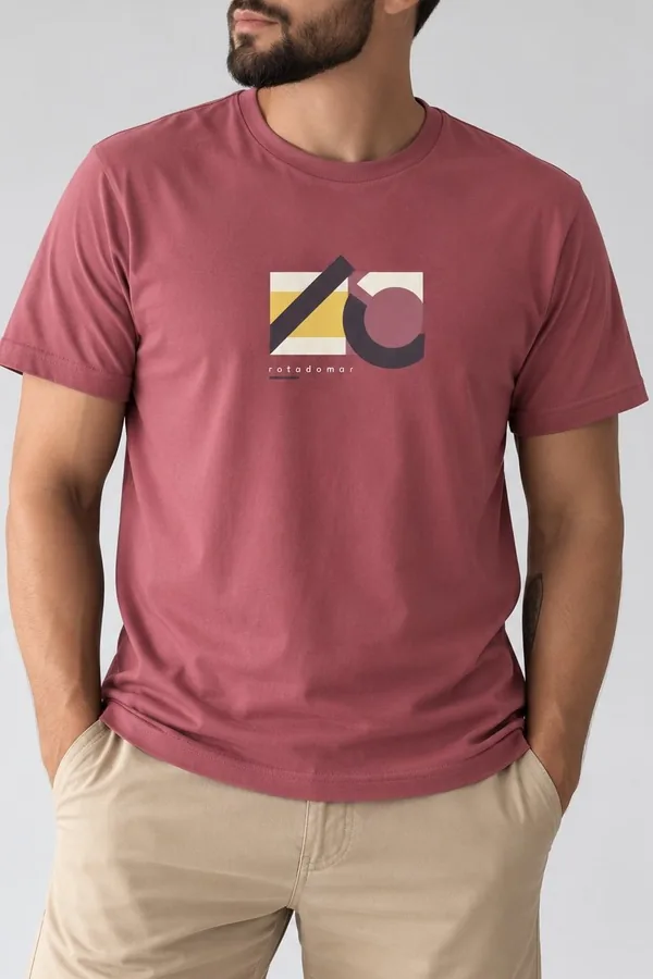 Camisa estampa minimalista em relevo