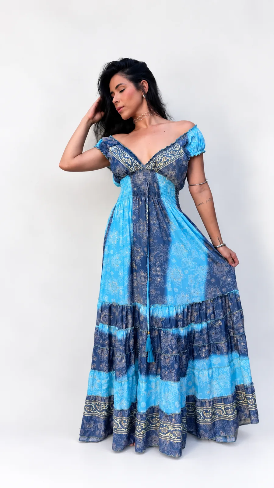 Vestido Indiano | Ciganinha em SEDA ⭐️