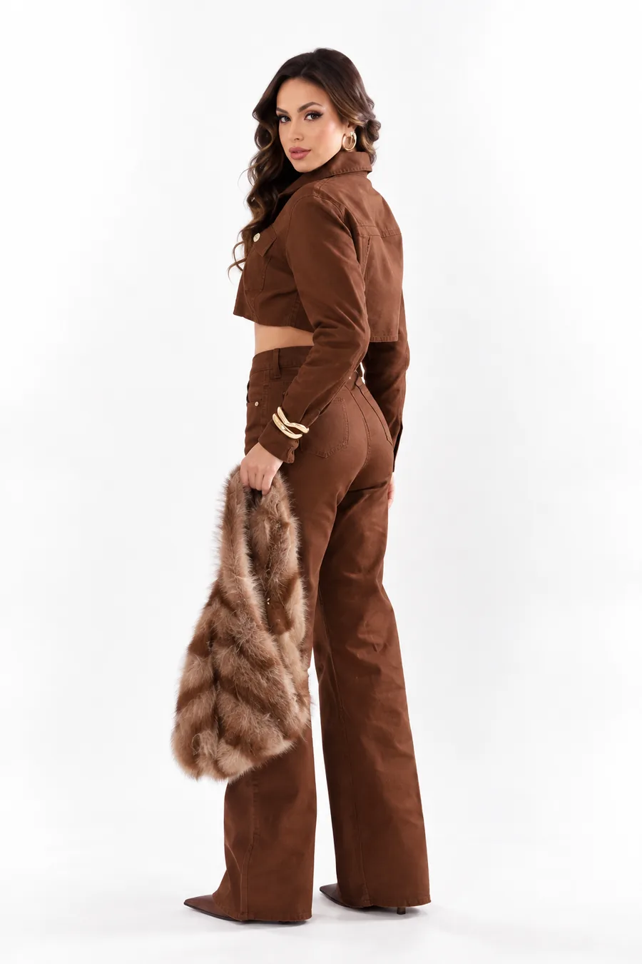 Calça Wide Leg | cor chocolate
