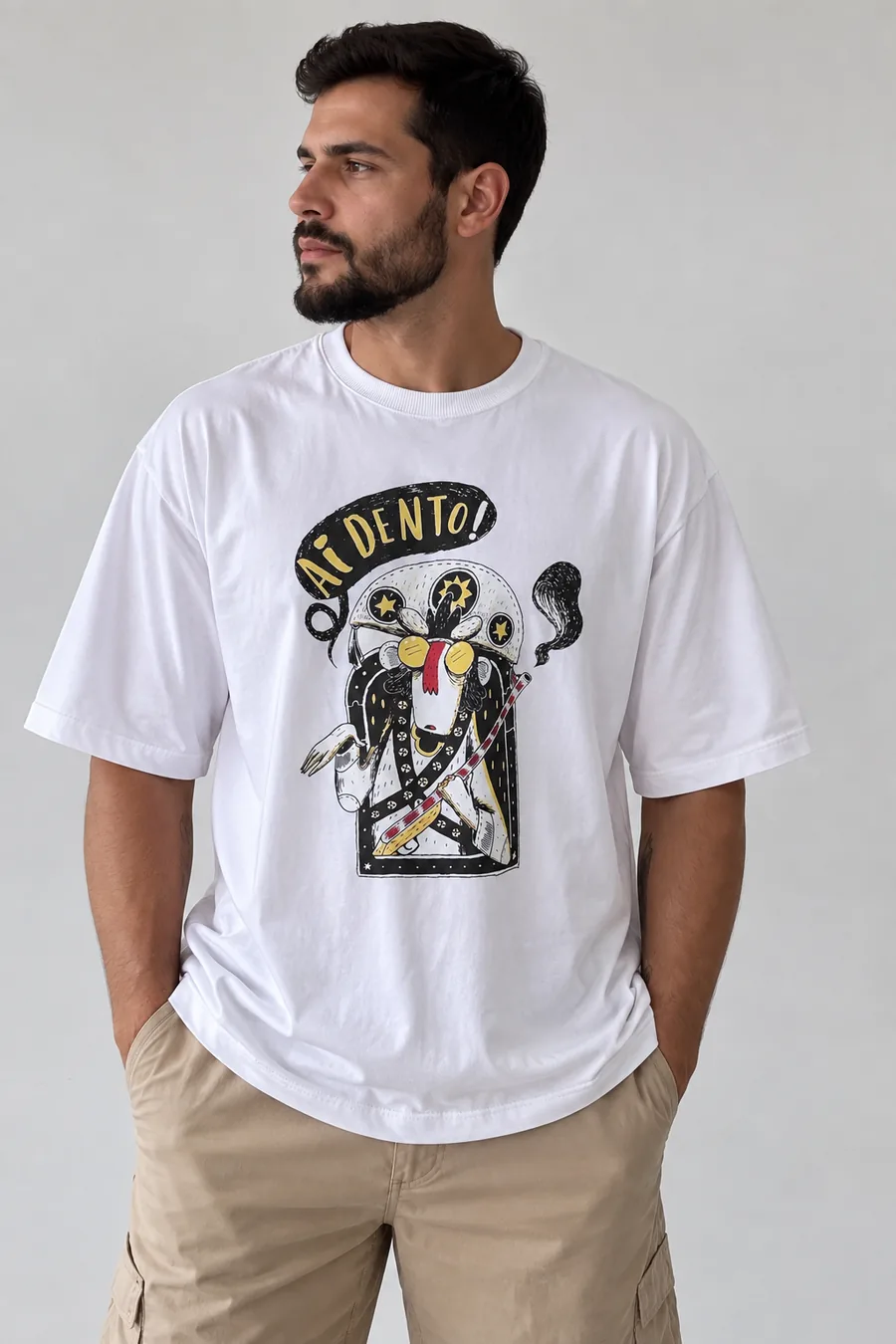 Camisa 100% algodão criativa |  “Aí Dento”