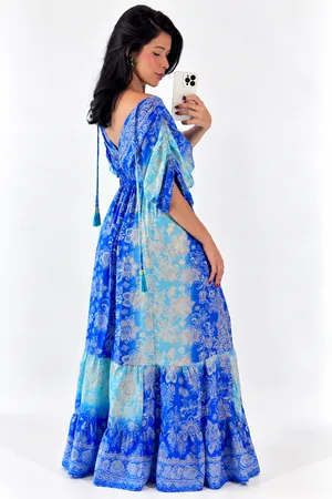 Vestido Indiano em SEDA | modelagem bufante