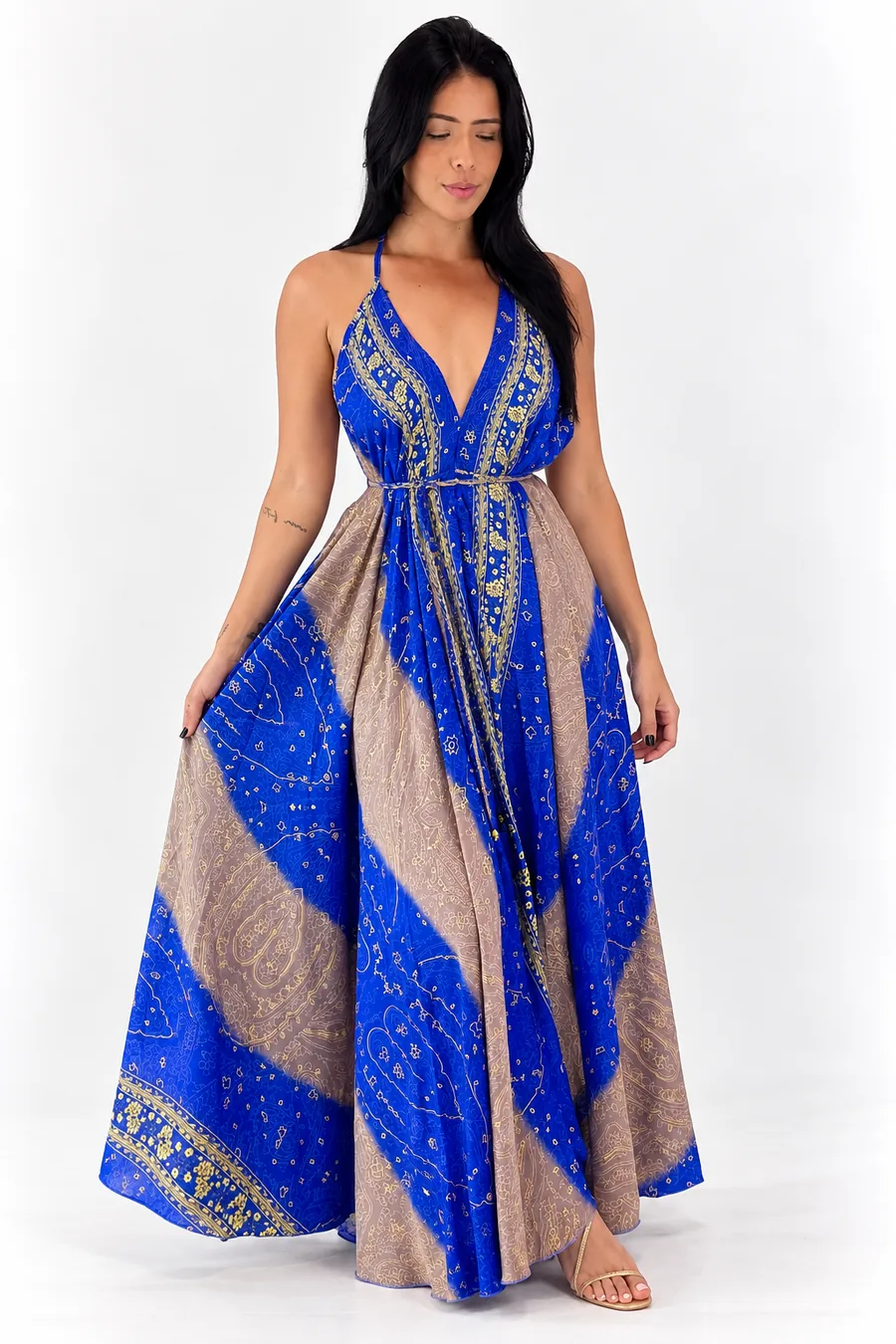 Vestido Indiano Seda Longo | Costa Nadador