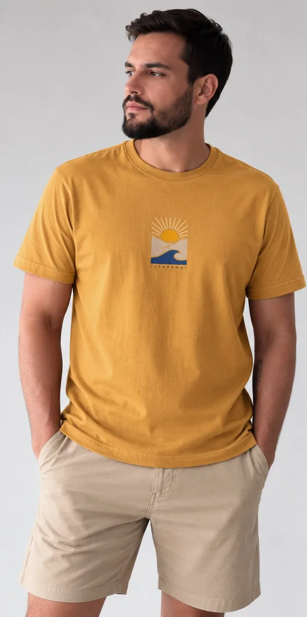 Camisa básica estampa minimalista